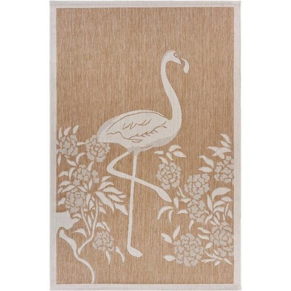 Lr Resources LR Resources CATAL81501BEI1A30 Natural Flamingo Indoor & Outdoor Accent Rectangle Area Rug CATAL81501BEI1A30